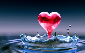 Water Red Heart