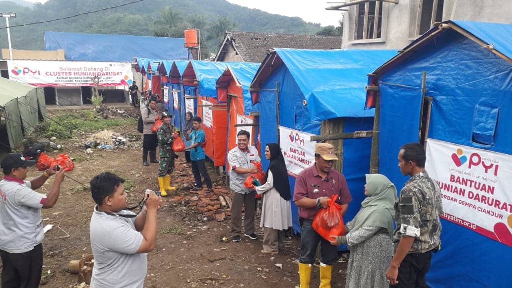 Laznas PYI Resmikan Hunian Sementara dan Salurkan Bantuan Sembako Bagi Korban Gempa Cianjur